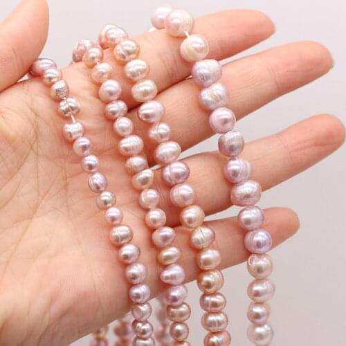 1PC Natural Freshwater Pearl Beads Punch Round Shape Pearl Loose Beads for Making DIY Jewelry Necklace Accessories 5-10mm