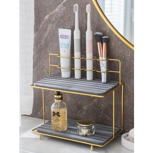 Bathroom Electric Toothbrush Holder Rack Diatom Mud Simple Pendulum Desktop Vanity Cup Holder Desktop Free Punch Storage Box