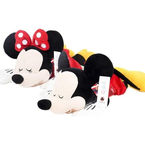 Disney 30/46cm Mickey Mouse Minnie Sleeping Prone Position Plush Cute Animal Stuffed Doll For Girls Christmas Gift