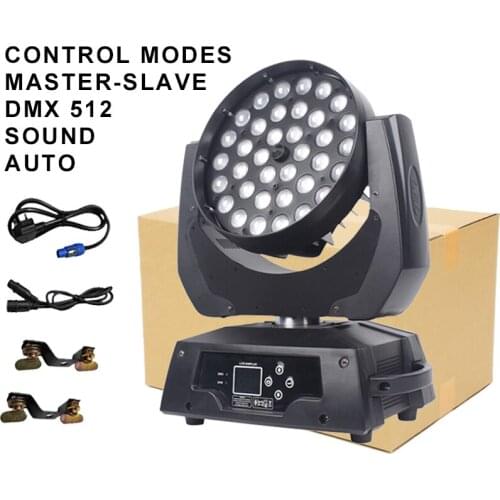 Grezer 36x10w rgbw 4in1 led moving head zoom wash dj show party lights