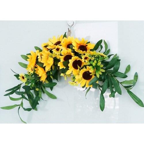 1pc Sunflower Artificial Wreath Door Threshold Flower DIY Wedding party Home Pendant Wall Decor