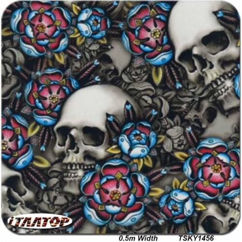 ITAATOP Printing On Film TSKY1456 0.5M * 2/10/20M Skull Hydro Dipping Film