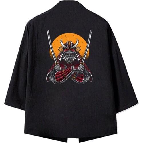 Kimono Man Japanese Yukata Men Haori Harajuku Streetwear Samurai Clothing Cosplay MenS Kimono Jacket Linen Kimono Shirt Men FF