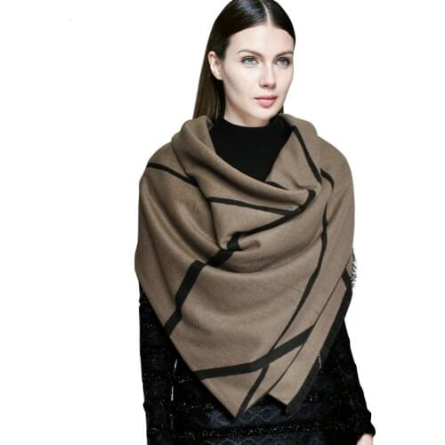 Chinese Hand Long Brushed Shawl European and American Two-Color Double-Sided Mulberry Silk Scarf Dual-Purpose Womens Gift