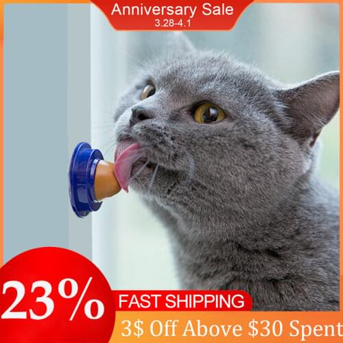 Cat Sugar Ball Cat Snacks Candy Licking Solid Nutrition Cat Treats Energy Ball Toy with Natural Catnip and Sucker for Cats