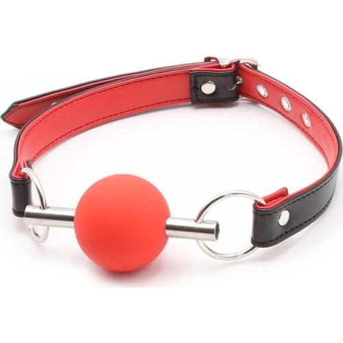 Leather Bondage Belt Silicone Gag Ball Adult Games Erotic BDSM Slave Restraints Open Mouth Gag Sex Toys For Couples Fetish tools