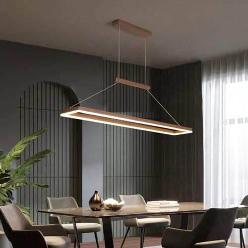 Square Modern LED Pendant Lights For Living Room Dining Room Kitchen Bar luminaire suspension Gold/Brown Office LED Pendant Lamp