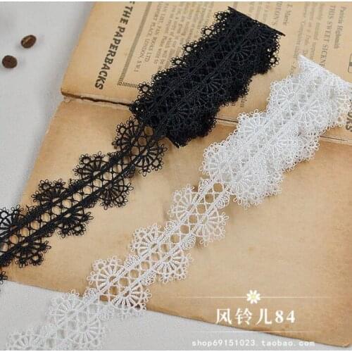 5 Meters Bilateral Style White Black Lace Ribbons Handmade Venice Lace Trim Garment Sewing DIY Garment Accessories