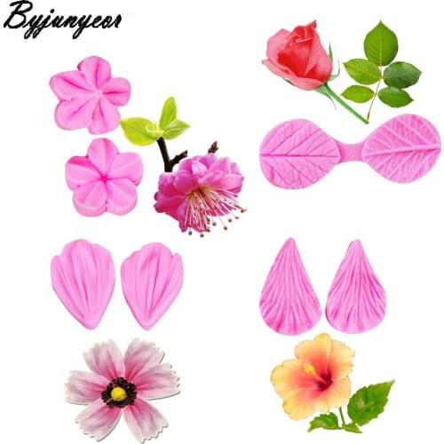 M-C082 7PCS Daisy Cherry Petal Veiner Cake mold Silicone mould cake design flower form silicone fondant cake DIY tools mold