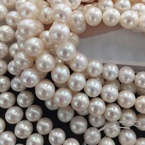 MADALENA SARARA 9-10mm AAA Freshwater Pearl Necklace Little Blemish Pearl Beaded Strand Without Clasp For Diy Jewelry Making