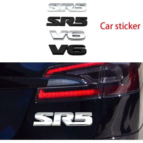 Metal SR5 V6 Logo Emblem Badge Car Front Hood Rear Emblem Car Tail Sticker Decals Rear Label For Car Body Styling Accessories