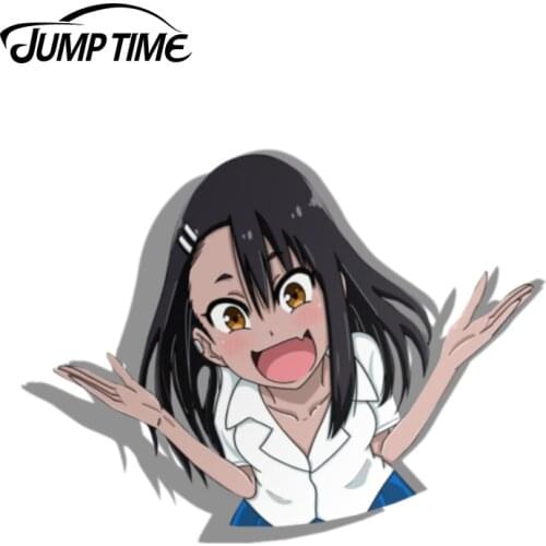 Jump Time 13cm x 10cm Please Don't Bully Me Nagatoro Decal Funny Car Styling Car Sticker Vinyl Graphic Waterproof Accessories