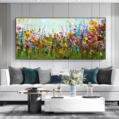 Hand Painted Flower Canvas Wall Painting Oil Paintings Abstract Art Flower Tree Oil Painting Wall Picture For Living Room Art