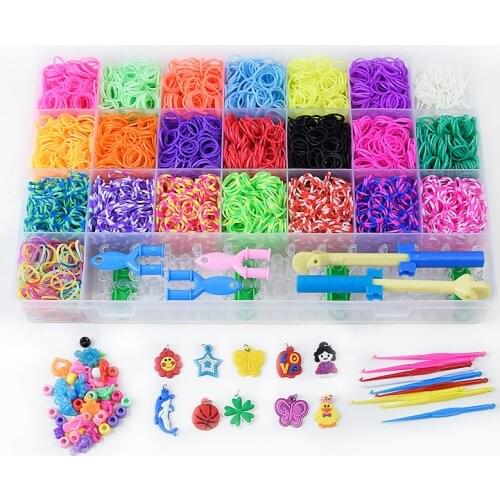 DIY Rainbow Rubber band weaving machine DIY jewelry making handmade accessory loom bands for kids girls women