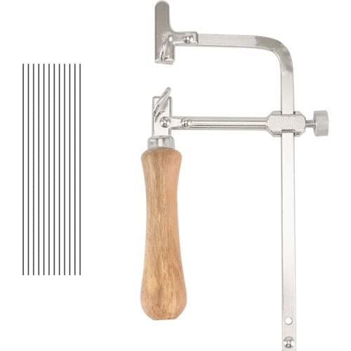 HOT-Coping Saw Steel Frame and 12 Pcs Diameter 1Mm Wire Saw, Accurate Cutting for Wood, Metal, Plastic, Etc