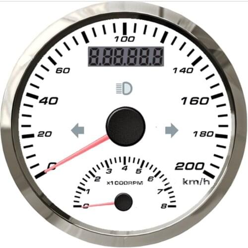 Universal 2in1 GPS Speedometer 200MPH& Tachometer 0-8000RPM LCD display Over Speed Buzzer Alarm Odometer Mileage Resetable 85mm