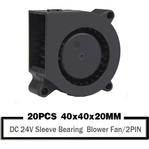 20PCS 24V 40x40x20mm Blower Fan 4cm 40mm DC 24V Brushless Blower Cooling Cooler Fan 3D Printer Parts Cooler Fans Oil Bearing
