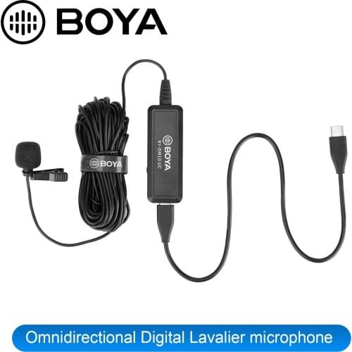 BOYA BY-DM10 UC USB Lavalier Lapel Microphone Clip-on Omni-directional for Type-C Smartphone Tablet and USB Laptop Computer