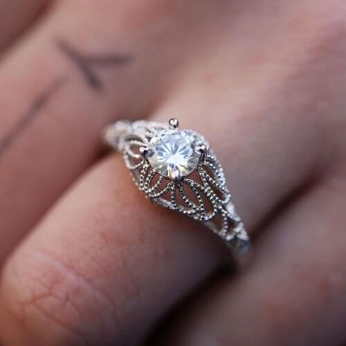 WYJZY Brand new quality ladies zircon engagement ring womens fashion casual accessories jewelry lover anniversary gift