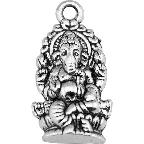 WYSIWYG 10pcs 26x14mm Antique Bronze Lucky Pendant Elephant Lucky Charm Ganesha Lucky Pendant Elephant Buddha