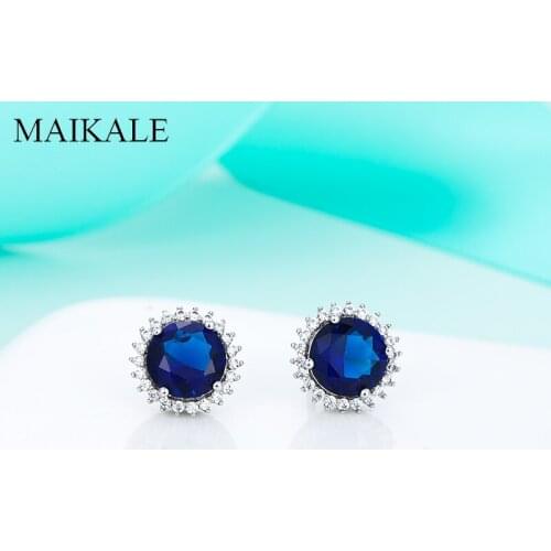 MAIKALE New Creative Gift Small Sunflower Earrings Colorful Inlay Zirconia Stud Earrings for Women Jewelry Charm Brincos