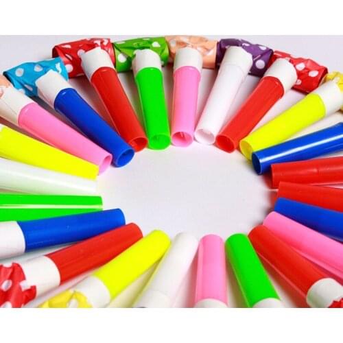 100 Pcs Childrens Toy Whistle Birthday Party Cheering Props Blowing Volume Plastic Tube Whistle Childrens Toy Whistle