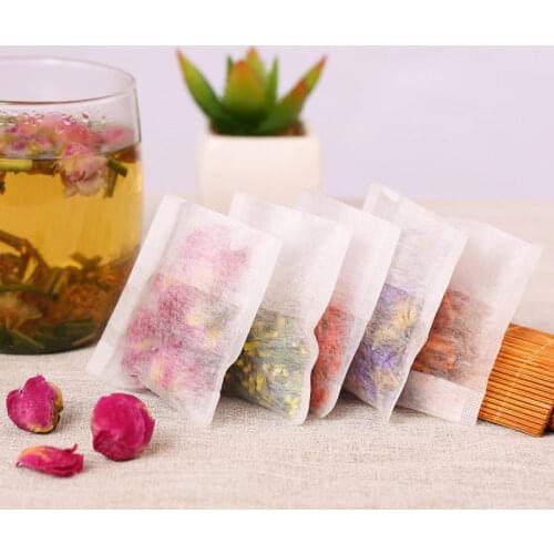 100 Pcs/lot 6*8CM Empty Tea Bags Filter Paper Herb Loose Disposable Teabags Tea infuser Strainer