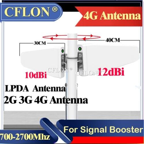 12dBi/10dBi 4G Antenna Outdoor 700~2700mhz N-Female Log-periodic GSM Antenna LPDA for Modem Repeater GSM 2g 3g 4g Signal Booster