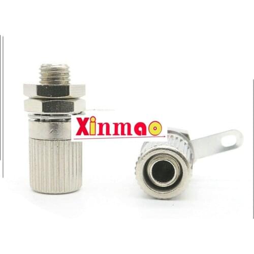 2PCS Grounding banana socket 4mm panel test stand female plug all copper terminal 4mm power metal ground wire post