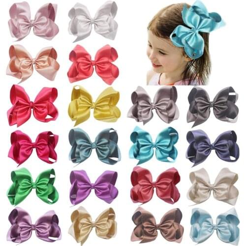 20pcs/lot Glitter Baby Girls Hair Clips 6 Inch Bling Grosgrain Ribbon Hair Bows with Alligator Clips for Girls Kids Barrettes