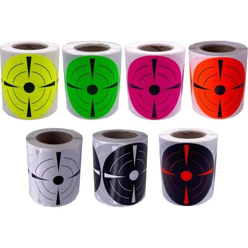 200 Roll Round Florescent Targets Stickers 3In for Hunting Round Practice Shooting Self Adhesive Shooting Paper Targets