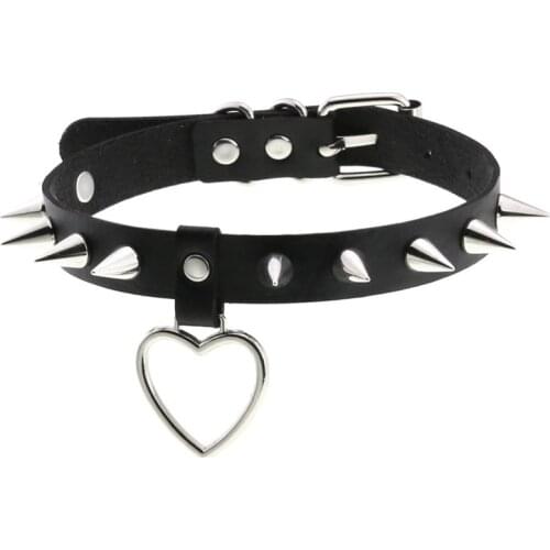 2021 New Black Gothic Choker Necklaces Punk Leather Choker Rock Collar Women Goth Necklace Fashion Jewelry