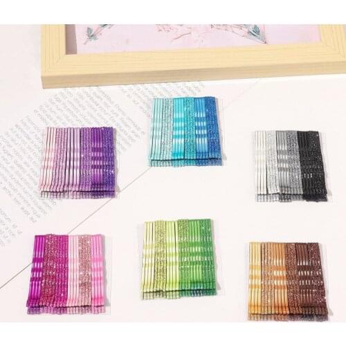 24 PCS/Set Girls Glitter Hair Clips Fashion Candy Color Hair Clips Wavy Bobby Pins for Women Styling Tools Hair Accessories