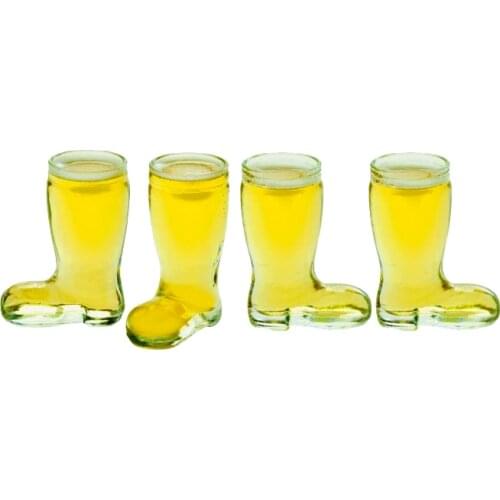 4PCS 40ml (1.3oz) Whiskey Shot Glasses Funny Cowboy Boots, Heavy Base Entertainment Beverage Drinking Glassware Pack of 4