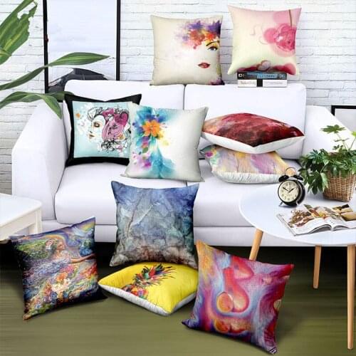 45*45cm Cushion Cover Decorative Pillow Case Eco-Friendly Flower Sofa Seat Case Car Pillowcase Soft Bed Pillow Case