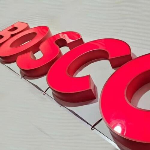 Customized LED Channel Letter Red Painted Luminous Signage Stainless Steel Acrylic Advertising Shopfront Enterprise Waterproof