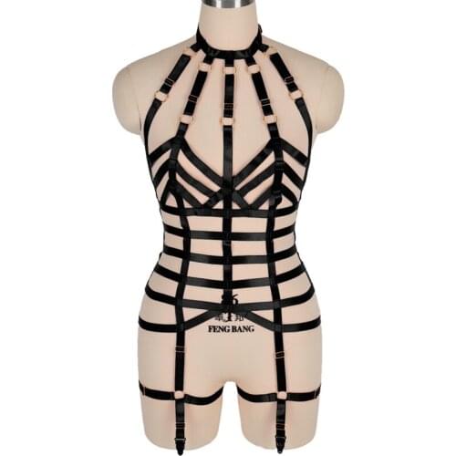 BDSM Sexy Women Elastic Harness Underwear Set Garter Belt Gothic Suspenders Bondage Cage Straps Erotic Lingerie Festive Costume