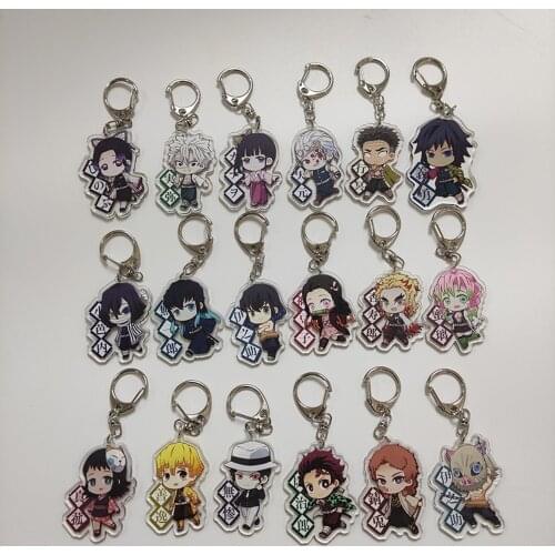 Demon Slayer Kimetsu No Yaiba Key Chains Two-sided Keychain Cosplay Acrylic Pendant Keyring Prop