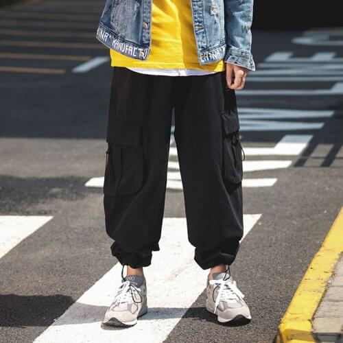 Male Loose Vintage Hip Hop Joggers Pants Xxl Mens Harajuku Harem Pants 2021 Overalls Men Streetwear Black Cargo Pants