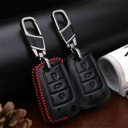 Car Key Cover Case For Skoda Karoq Octavia 3 A5 2 A7 A4 Fabia 3 Citigo Superb 3 2 Rapid 2020 Leather Key Ring Chain Accessories