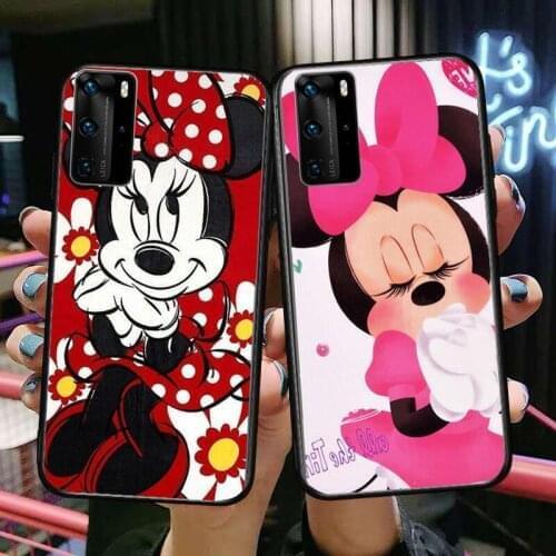 Minnie Mouse Dress Phone Case For Huawei P40 p30 P20 10 9 8 Lite E Pro Plus Black Etui Coque Painting Hoesjes comic fas