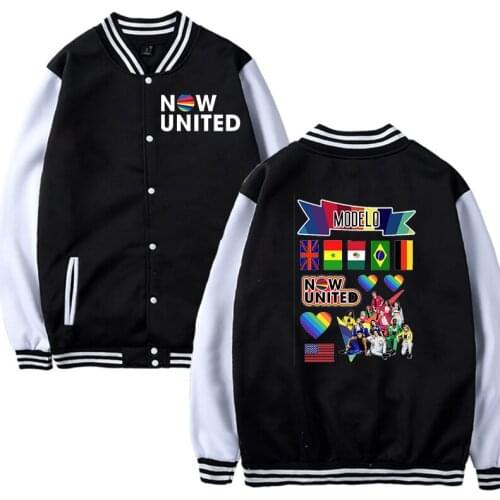 Black Now United Baseball Jersey Men 2020 Now United-Better Album Jackets and Coat Hoodie Men UN Team Sweatshirt Streetwear