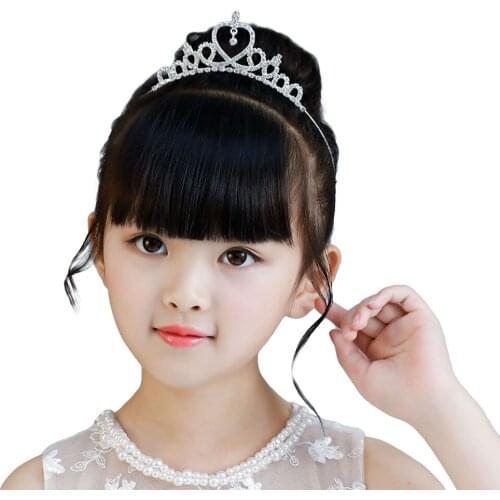 Child Rhinestones Princess Headband Kids Girls Princess Crown Crystal Queen Tiara Headband Prom Crown Party Hairhoop Accessories