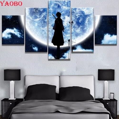 Diy diamond painting Japan Anime 5pcs full square round 5d cross stitch rhinestone 3d mosaic diamond embroidery moon home decor