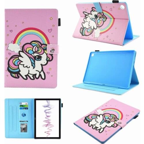 For Huawei MediaPad M5 10 10.8" CMR-AL09 CMR-W09 Smart Cover Case Funda Tablet Fashion Panda Cat Pattern Stand Shell+film+pen
