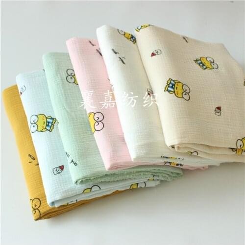 Double-Layer Cotton Crepe Cartoon Seersucker Infant Clothing Bedding Fabric