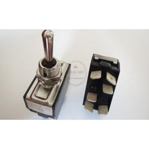 Imported French APR self elastic big button switch 6A250V 6A 250V 6 pin 6 foot bilateral reset shake head rocker arm switch