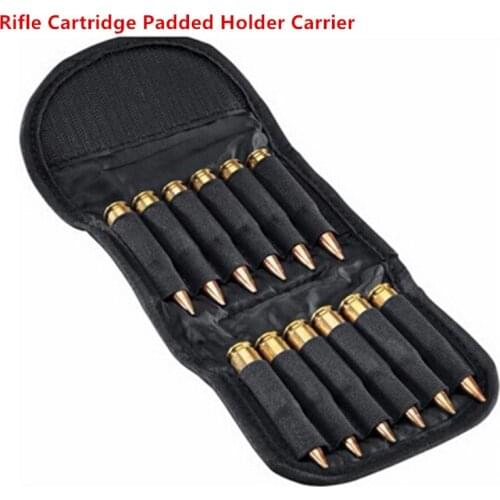 10PCS/lot Hunting Rifle Cartridge Carrier 12 Round Shells Folding Rifle Ammo Bag Bullet Holder .30-06 Shotgun Cartridge Wallet