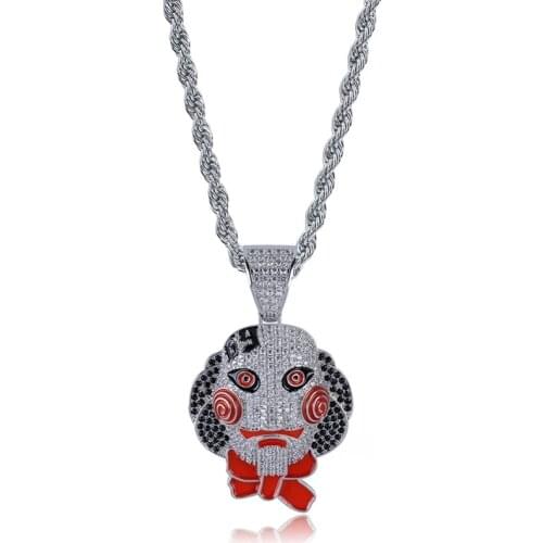 Fashion Men Pendant Classic Doll Necklace Hip Hop Chain On The Neck Christmas Gift Vintage Necklace For Men Accessories