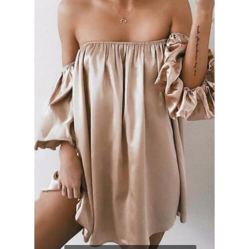 BKLD Fashion Women Off Shoulder Top Long Sleeve Pullover Casual Summer T Shirt Women New Arrivals Sexy Satin Tops Long T Shirt